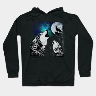 3 wolf in a moon Hoodie